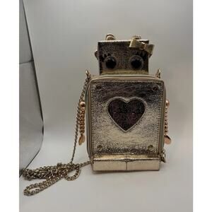 Betsey Johnson Purse Love Machine Robot Crossbody Rose Gold Hand Bag